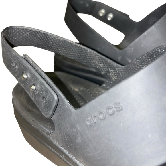 Crocs literide WOMENS BROOKLYN PLATFORM Black WEDGE SANDAL size 9 - Picture 3 of 5